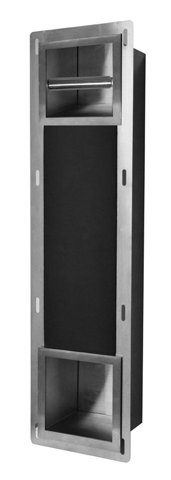 Sunk toiletrolhouder met klep en reserve toiletrolhouder RVS 8719743069626