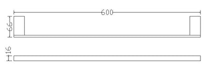 Wiesbaden Eris enkele handdoekrek 60cm chroom