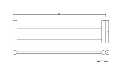 Ida dubbele handdoekrek chroom 8718053678139