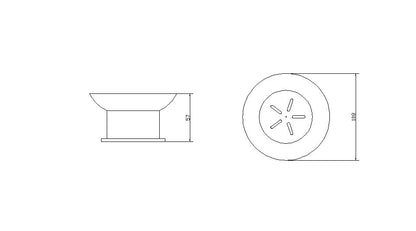 Wiesbaden Ida vrijstaande glazen zeepschaal chroom