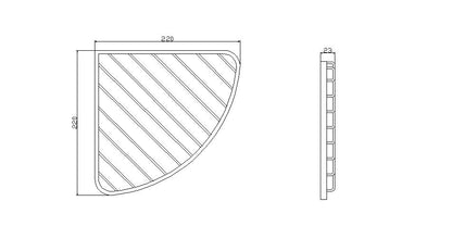 Wiesbaden Domo hoek draad-fleshouder chroom