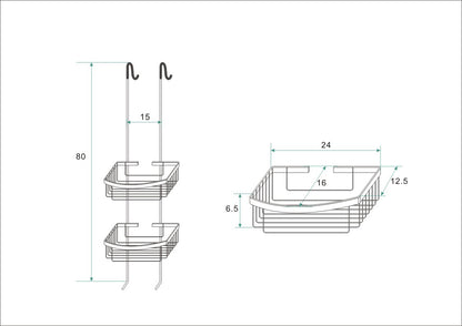 Wiesbaden Domo geb.stalen ophangrek tbv glazen wand 80cm