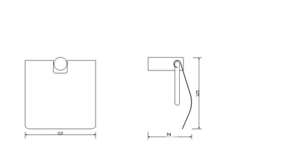 Wiesbaden Ida toiletrolhouder met klep zwart