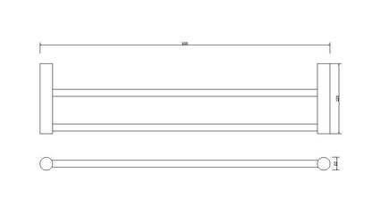 Wiesbaden Ida dubbele handdoekrek 60cm zwart