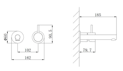 Wiesbaden Style inbouwwastafelkraan chroom