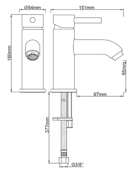 Cadans wastafelkraan zwart 8719323038295