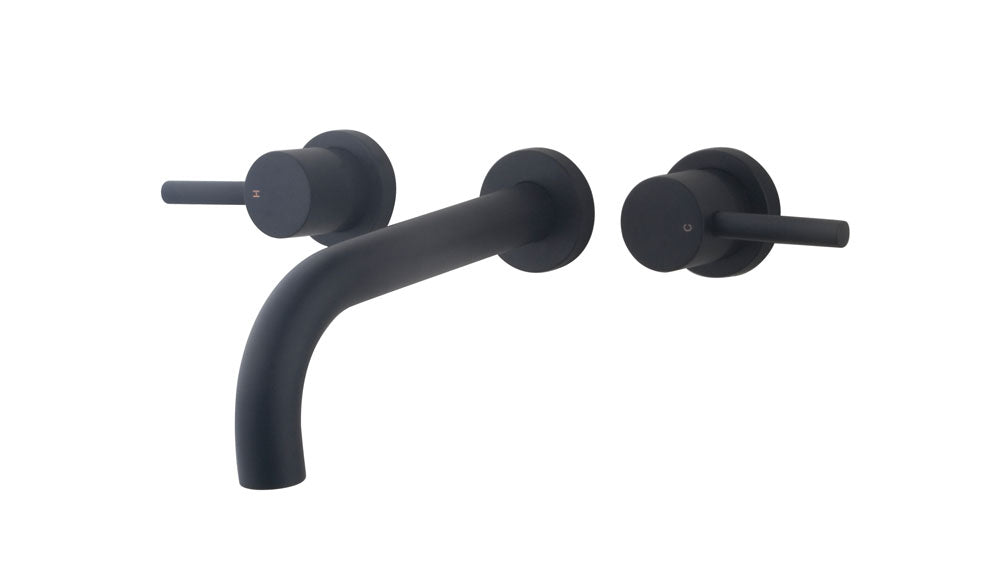 Caral inbouw wastafelkraan afbouwset 2-knops zwart