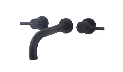 Caral inbouw wastafelkraan afbouwset 2-knops zwart