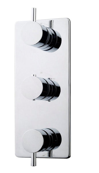 Wiesbaden Caral afbouwdeel inbouwthermostaat 3 weg chroom