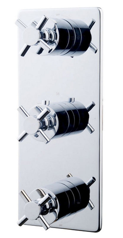 Cross inbouw douchekraan afbouwset 3-weg chroom