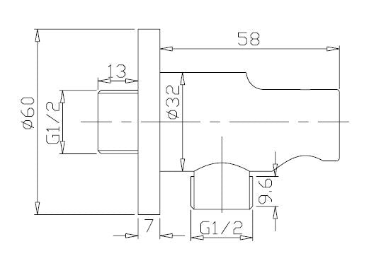 Wiesbaden luxe mess.muur doucheaansluiting+opsteek 1/2'' mat-zwart