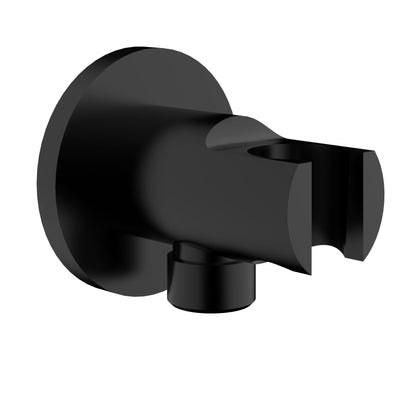 Caral handdouchehouder met doucheslangaansluiting en opsteek zwart