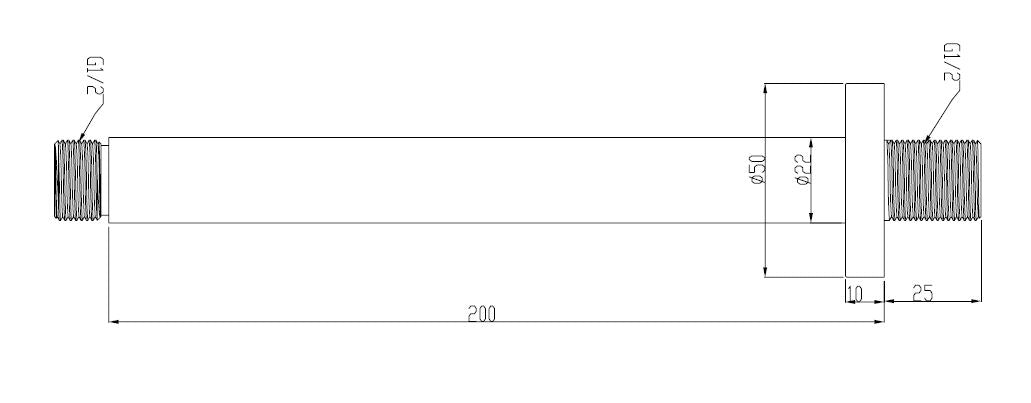 Wiesbaden luxe douche-arm rond plafondbev. 20cm mat-zwart