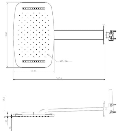 Wiesbaden waterval hoofddouche met douchearm 404x254 chroom
