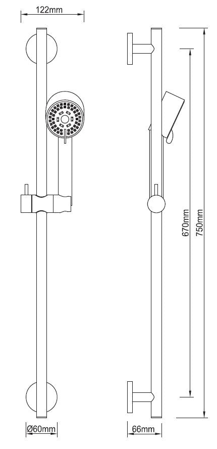 Cadans glijstangset zwart 8719323038325