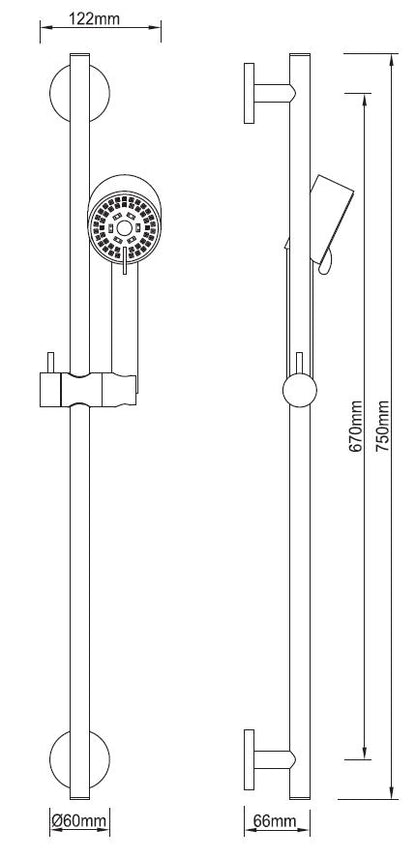 Cadans glijstangset zwart 8719323038325