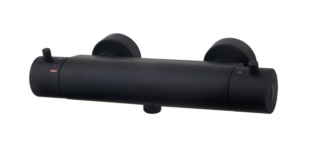 Caral Cool Touch thermostatische douchemengkraan 15 cm zwart