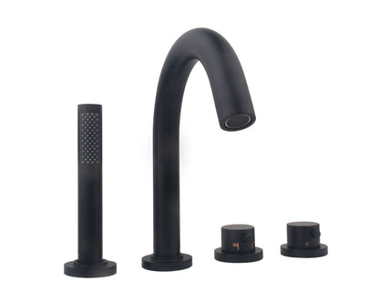 Caral inbouw badrandkraan afbouwset 4-gats zwart