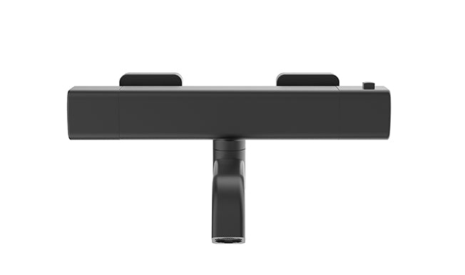 Rain thermostatische badmengkraan 15 cm zwart