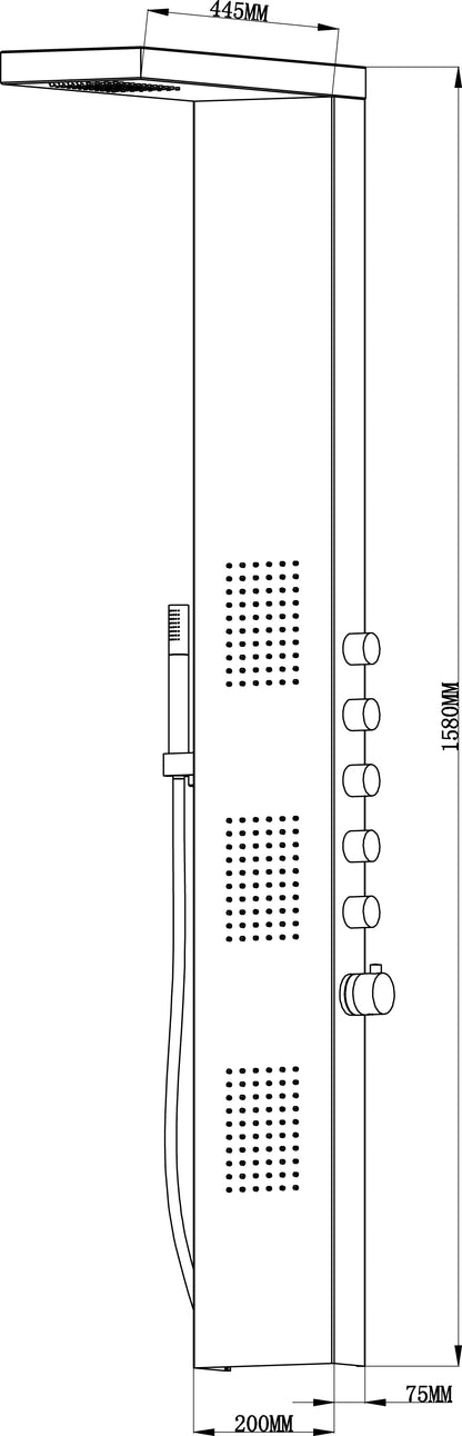 Wiesbaden Ohio RVS douchekolom + therm.kraan