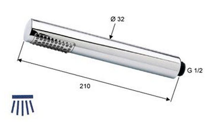 Caral ABS staafhanddouche chroom 8718858074464