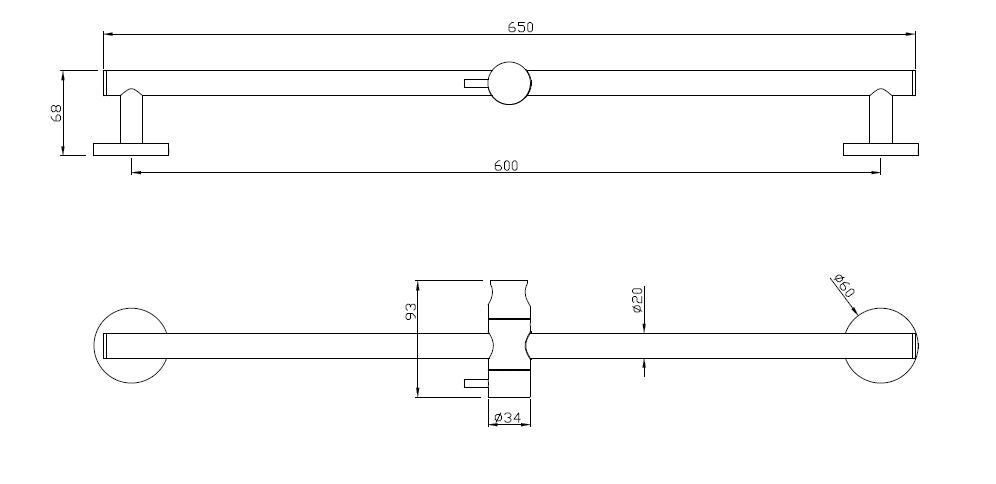 Caral glijstang 65 cm chroom 8718053679617