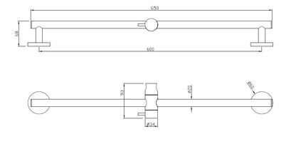 Caral glijstang 65 cm chroom 8718053679617