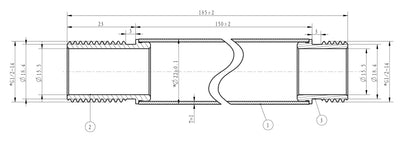Wiesbaden luxe douche-arm rond plafondbev. 15cm chroom