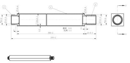 Wiesbaden luxe douche-arm vierkant plafondbev. 40cm chroom