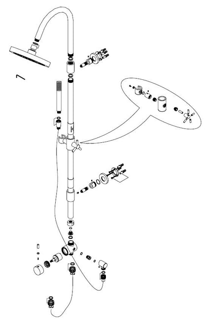 Wiesbaden Altara douchecomb.+omstel+20cm douchekop