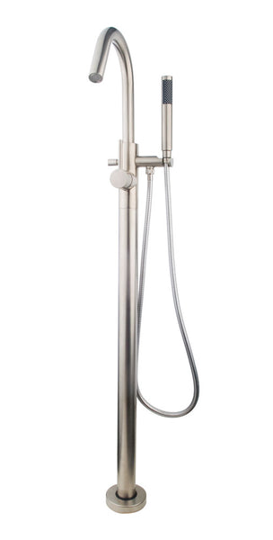 Wiesbaden Caral vrijstaande badmengkraan compleet geborsteld staal