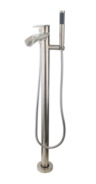 Wiesbaden Lima vrijstaande badmengkraan waterval compleet geborsteld staal