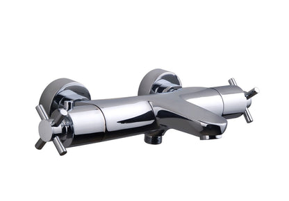 Cross thermostatische badmengkraan 15 cm chroom