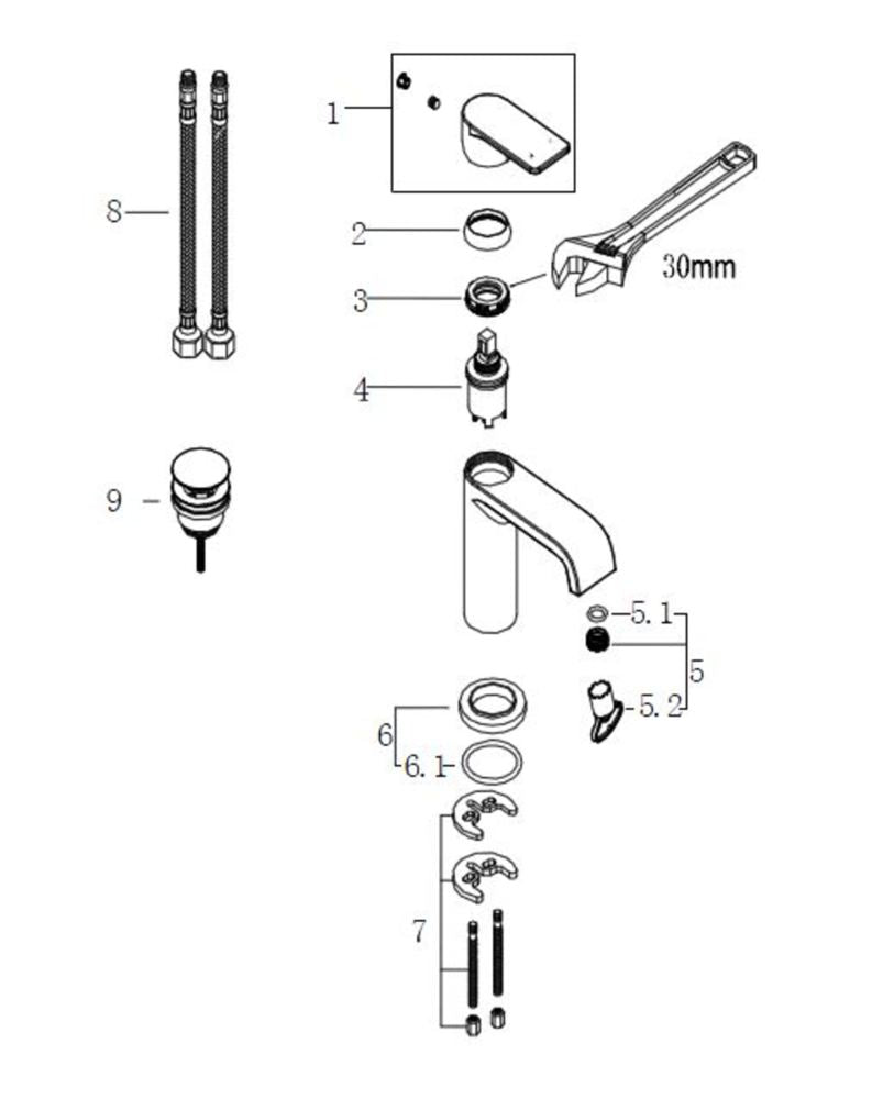 Lima wastafelkraan met waste chroom 8718053677941