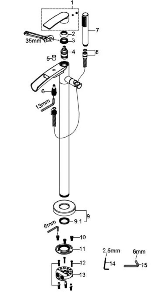 Lima vrijstaande badmengkraan chroom 8718053678542