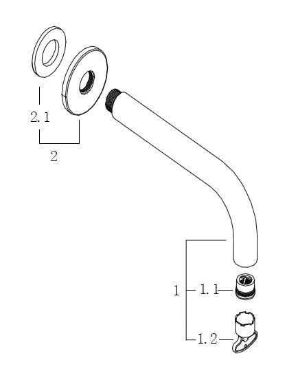 Caral inbouw baduitloop 20 cm zwart 8719743066700