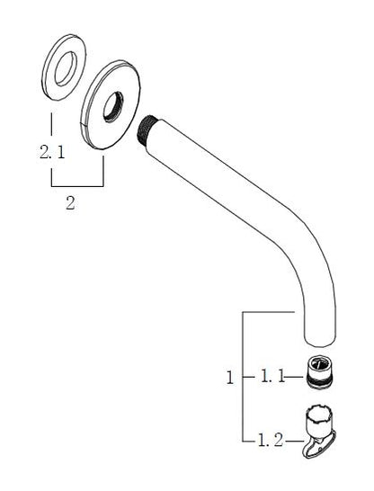 Caral inbouw baduitloop 20 cm zwart 8719743066700