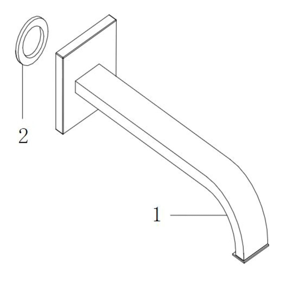 Rombo inbouw baduitloop 22 cm chroom 8718053679143