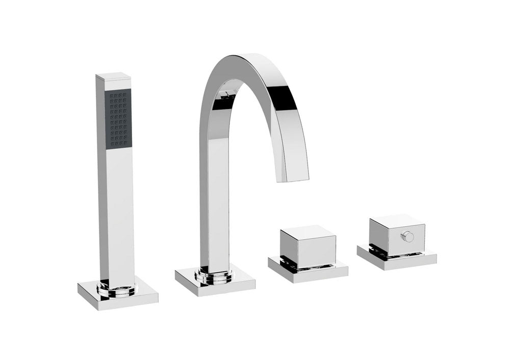 Rombo inbouw badrandkraan afbouwset 4-gats chroom