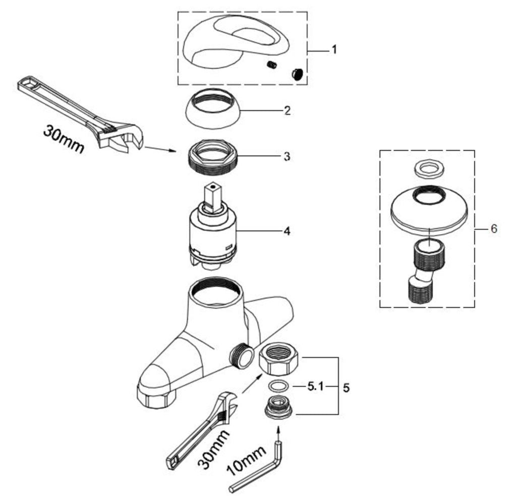 Athos eenhendel douchemengkraan 15 cm chroom 8718053671826