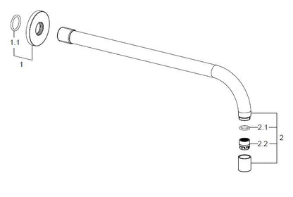 Slim inbouw uitloop 30 cm chroom 8719323033481