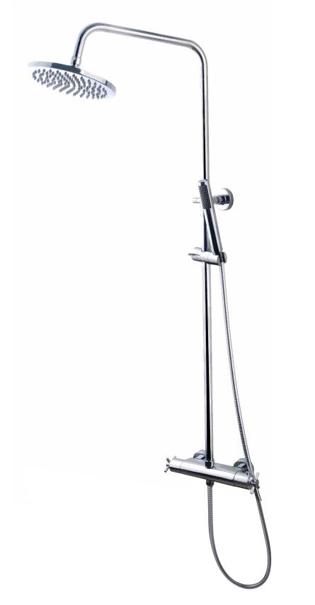 Cross thermostatische doucheopbouwset 20 cm chroom 8719323037342