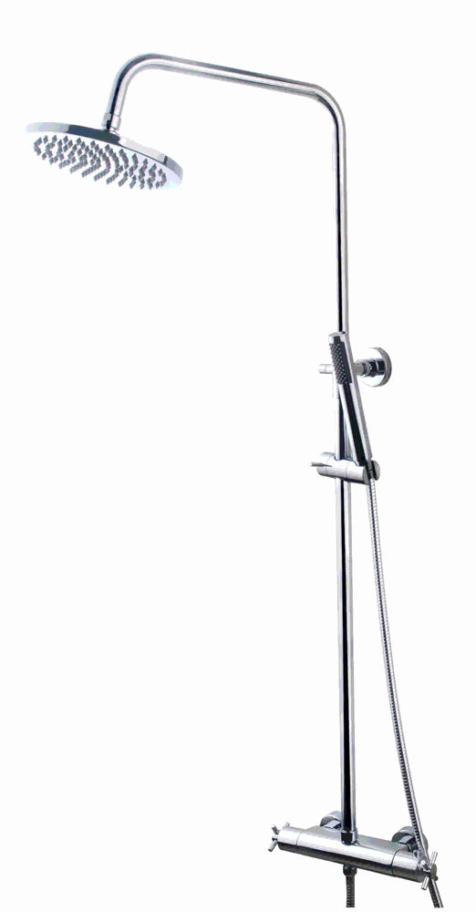 Cross thermostatische doucheopbouwset 20 cm chroom