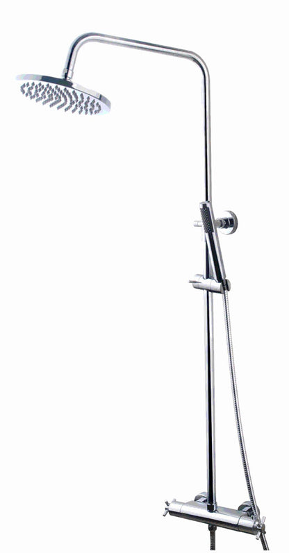 Cross thermostatische doucheopbouwset 20 cm chroom