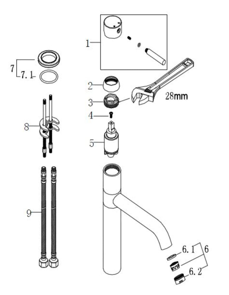Cadans draaibare keukenkraan RVS look 8718053671857