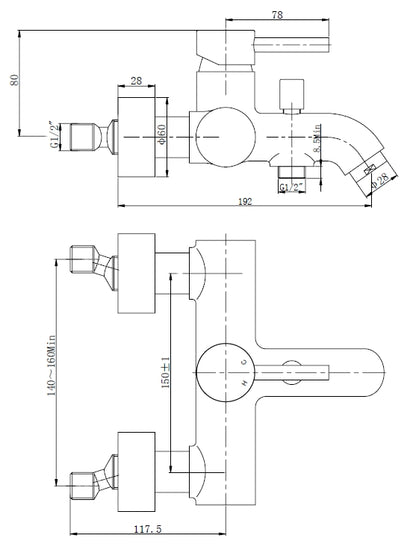Wiesbaden Cadans badmengkraan met omstel chroom