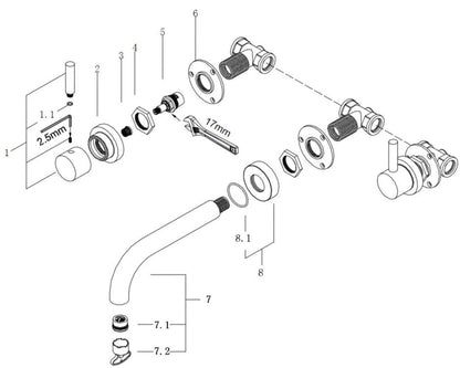 Caral inbouw 2-knops wastafelkraan compleet chroom 8718053680033