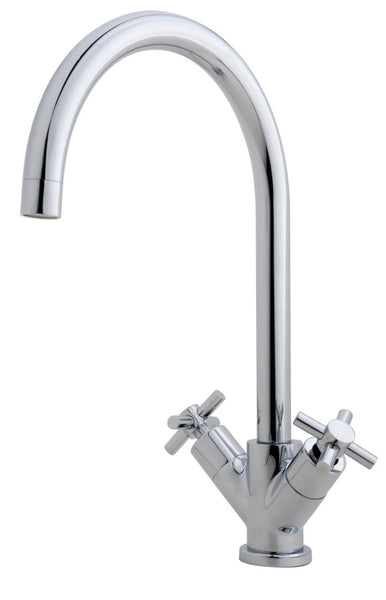 Wiesbaden Cross keukenmengkraan 2-knops chroom