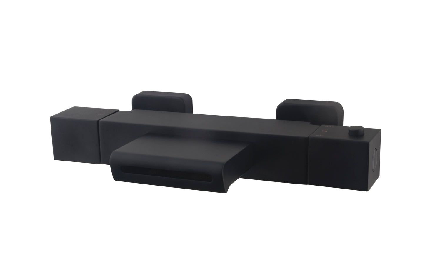 Rombo thermostatische badmengkraan zwart