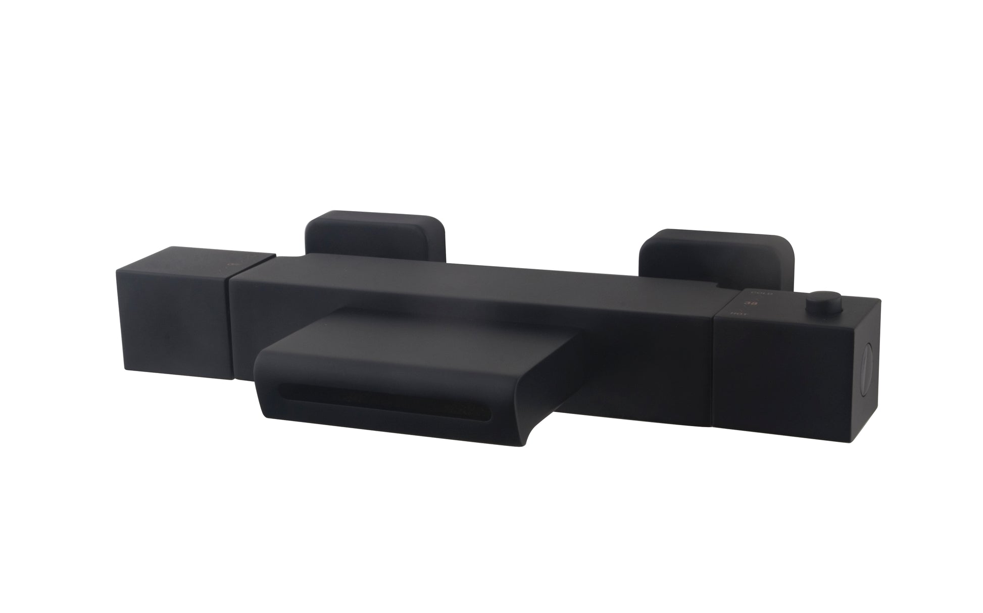 Rombo thermostatische badmengkraan zwart